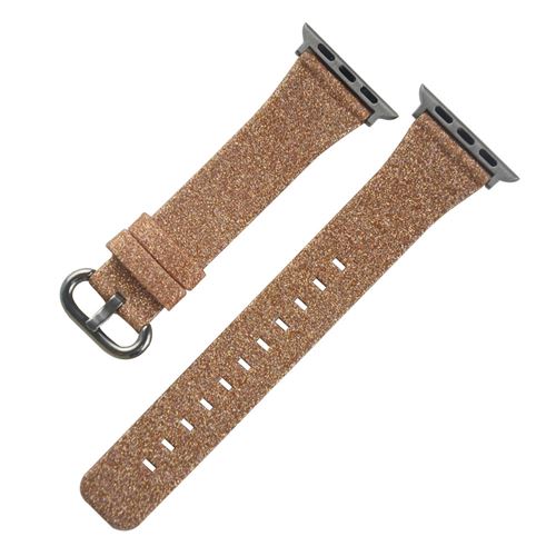 Non Communiqué Rose Bracelet De Montre En Cuir Brillant Pour Apple Watch Series 6/ Se/ 5/ 4 40Mm - Or - Image 1