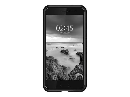 Spigen Rugged Armor - Coque de protection pour téléphone portable - robuste - fibre de carbone, polyuréthanne thermoplastique (TPU) - noir - pour HTC U11