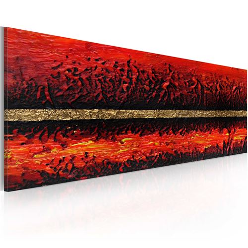 Tableau peint à la main - Eruption volcanique - 100x40 - -
