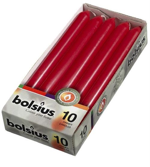 Bougie Bolsius 230/20 6x10 pièces vin rouge