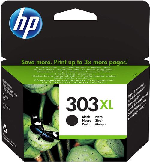 HP 303XL - 12 ml - hoog rendement - zwart - origineel - inktcartridge - voor ENVY Photo 62XX, Photo 71XX, Photo 78XX; ENVY Inspire 72XX, 79XX; Tango