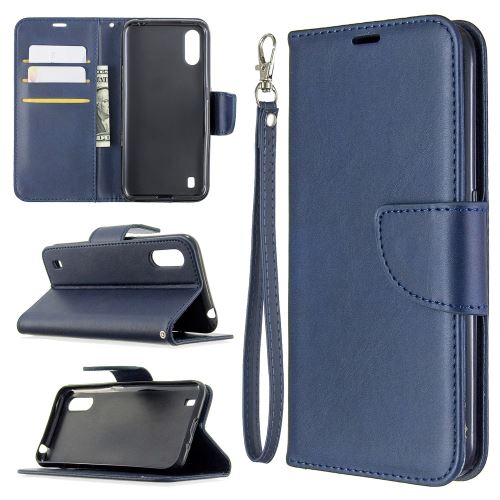 Etui en PU avec support couleur bleu pour votre Samsung Galaxy A01