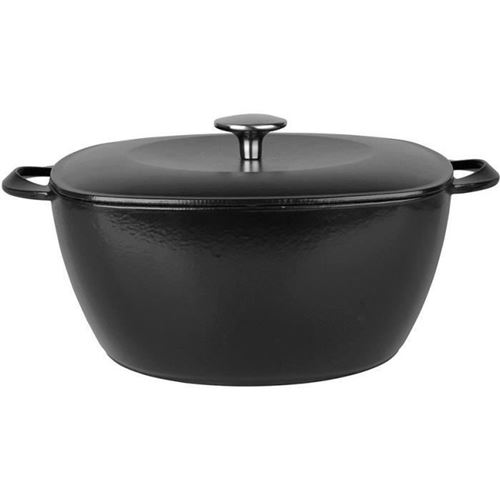 Sitram 712600 Cocotte En Fonte Acier 4.5l Carree Noir Interieur Noir Induction