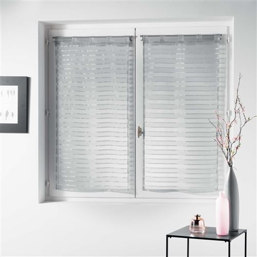 Paire droite passants 2 x 60 x 120 cm voile sable raye riane Gris