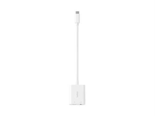 Adaptateur USB-C Belkin RockStar Blanc + audio 3,5mm + recharge - Belkin