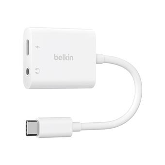 Belkin RockStar - USB-C vers jack de casque / adaptateur de charge - 24 pin USB-C mâle pour jack mini, 24 pin USB-C femelle - USB Power Delivery (60W)