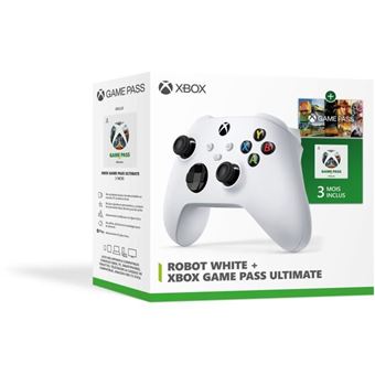 Pack Xbox Anywhere Manette Robot Blanc Microsoft Xbox + Xbox Game Pass Ultimate Online  3 mois - 1