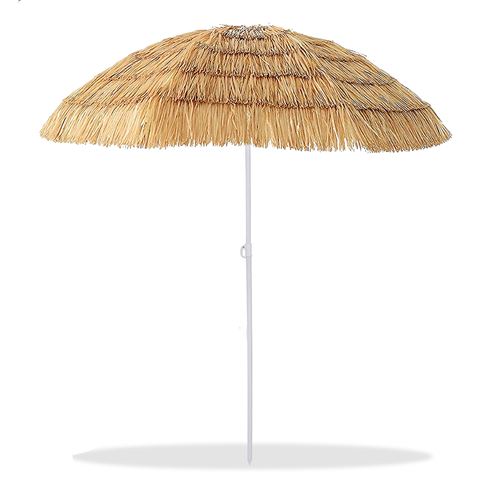 Parasol de plage pliable en noix de coco avec sac - Diamètre 180 x Hauteur 195 cm -JUANIO-