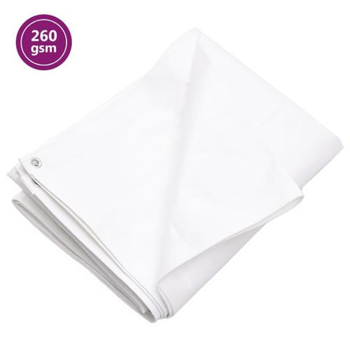 Bâche 260 g m² 4x4 m Blanc PEHD
