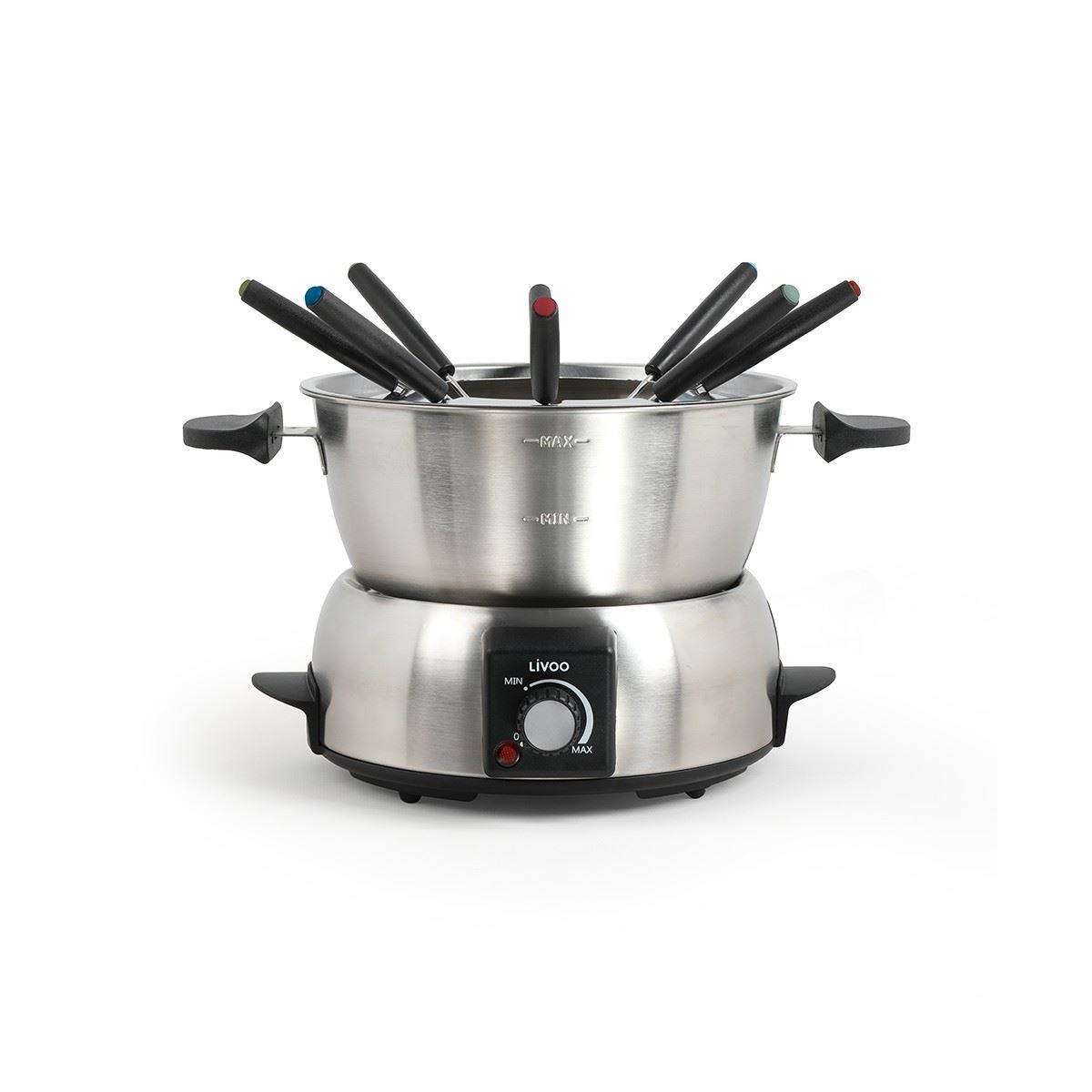 Macchina Per Fonduta Elettrica LIVOO - In Acciaio Inox, Capacità 1800 Ml, Colore Grigio