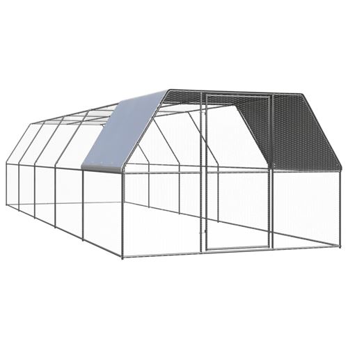 Comparer les prix de vidaXL Poulailler d'Extérieur 3x10x2 m Acier Galvanisé Cage Poulets Volière