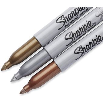 SHARPIE 3 Marqueurs Metallic, Or Argent Bronze, sous Blister
