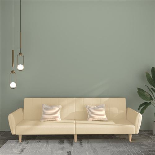 Non Communiqué Crème Vidaxl Canapé-Lit À 2 Places Tissu