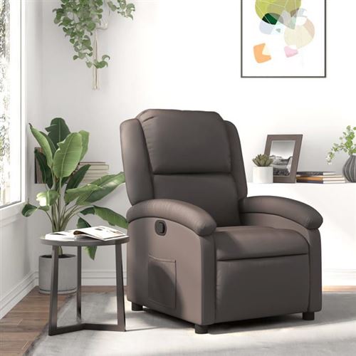 Vidaxl Marron Fauteuil Inclinable - Cuir Foncé - Image 3