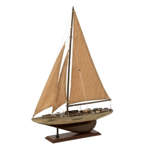 Non Communiqué Marron Voilier Déco En Bois "Harrison" 59Cm