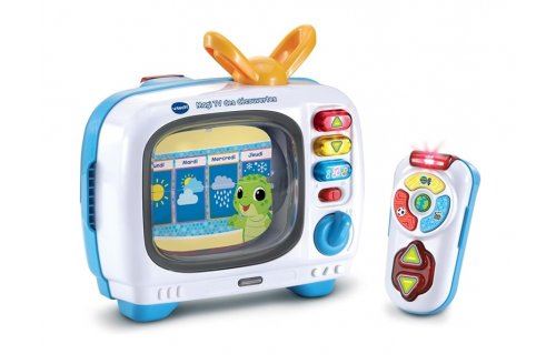 Magi tv decouvertes 10 chaines + telecommande - television musical bebe - bilingue  francais anglais - set jouet educatif et carte