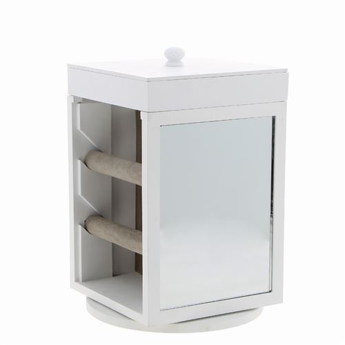 Fomax Boite à bijoux en forme tour pivotante avec couvercle amovible - Dimensions 18x18cm - Hauteur 24.5cm