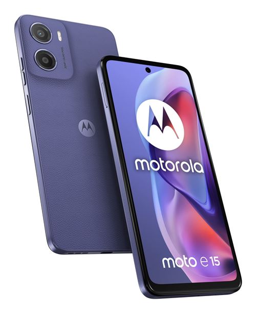 Motorola moto e15 16,9 cm (6.67 ) Double SIM Android 14 Go edition 4G USB Type-C 2 Go 64 Go 5200 mAh Lavande