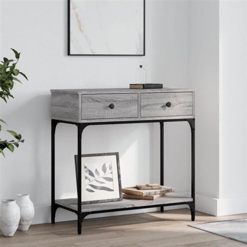 VIDAXL - Table console - Gris - 75x34,5x75 cm - Image 3
