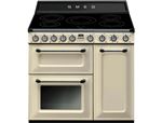 Centre de cuisson 90 cm, 2 fours et 1 gril, nettoyage vapor clean, 5 foyers induction avec booster, creme