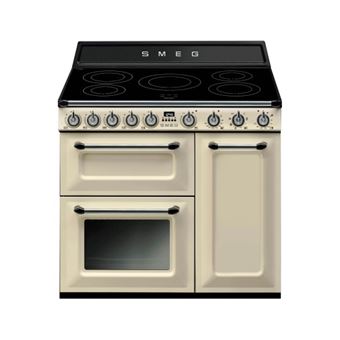 Centre de cuisson 90 cm, 2 fours et 1 gril, nettoyage vapor clean, 5 foyers induction avec booster, creme