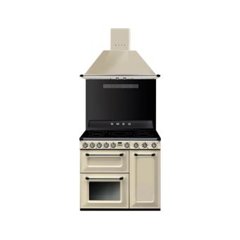 Centre de cuisson 90 cm, 2 fours et 1 gril, nettoyage vapor clean, 5 foyers induction avec booster, creme