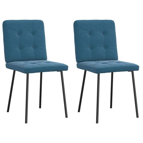 VIDAXL - Lot de 2 chaises de salle à manger - 83 cm - Bleu - Image 3