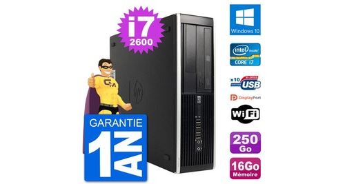Pc hp compaq 6200 pro sff intel i7-2600 ram 16go disque 250go windows 10 wifi