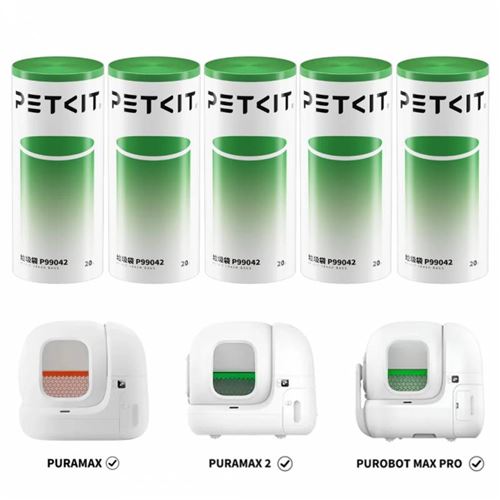 Comparer les prix de 5 rouleaux de sacs poubelles 8L pour litières PURAMAX et Purobot Max Pro