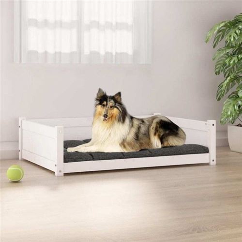 vidaXL Hondenmand 95,5x65,5x28 cm massief grenenhout wit821458