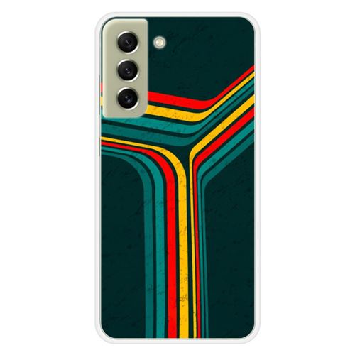 Coque en silicone imprimée compatible Samsung Galaxy S21 FE Retro lines