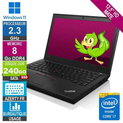 12,5 Lenovo Thinkpad X260 I3-6100U 2.3Ghz 8Go/240Go Ssd W11 Azerty Fr