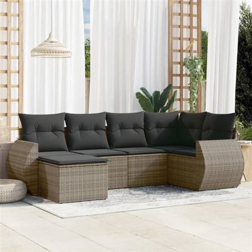 VIDAXL - Salon de Jardin - 6 Pièces - Gris - Image 2