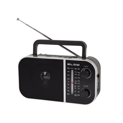 Non Communiqué Noir Radio Analogique Portable Am/Fm Ra6 Alimentée Par Piles Et Secteur Blow