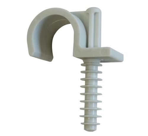 Fixation de tube simple ING Fixation Tub-Ring 16mm blanc, 100 pièces