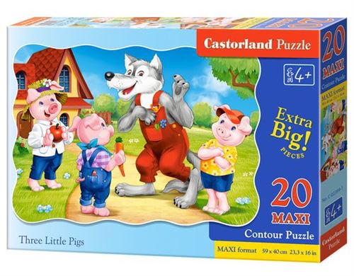 Three Little Pigs, Puzzle 20 Teile Maxi - Castorland