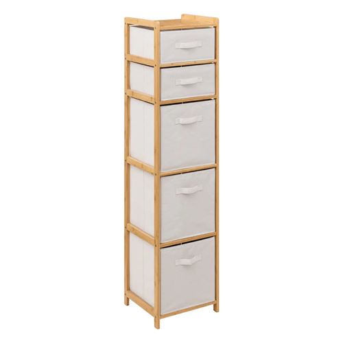 Non Communiqué Blanc Etagère Haute 5 Tiroirs Tidy Box 5Five