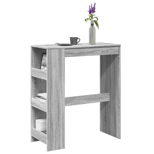 Table de bar vidaXL avec étagères sonoma gris bois d'ingénierie