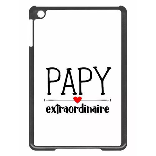 Coque tablette My-Kase pour iPad mini 2 - papy extraordinaire blanc - Plastique Noir