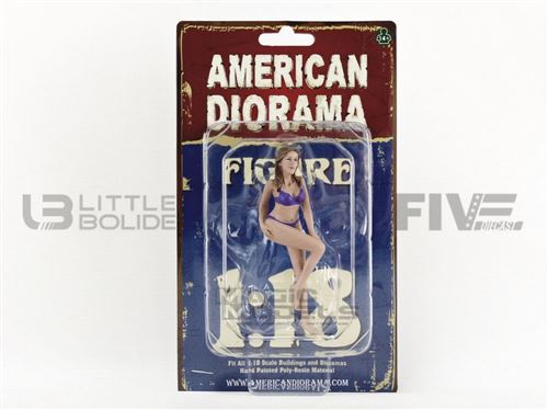 Voiture Miniature de Collection AMERICAN DIORAMA 1-18 - FIGURINES Calendar Girl Serie 2 - July - Violet - 38171