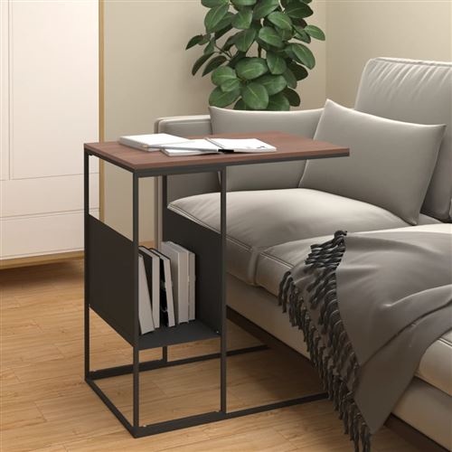 vidaXL Bijzettafel 55x36x59,5 cm bewerkt hout zwart343104