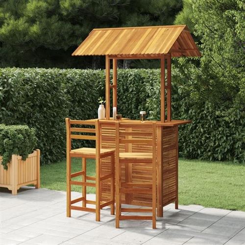 Non Communiqué Marron Vidaxl Ensemble De Bar De Jardin 3 Pcs Mobilier De Patio Table Et Tabourets De Bistrot Meubles De Terrasse Extérieur Bois 3116004