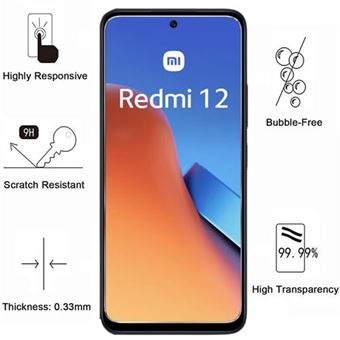 Film Protection écran En Verre Trempé 9H Pour Xiaomi Redmi Note 12 Pro - Transparent - Neuf