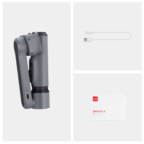 Stabilisateur de cardan portable ZHIYUN lisse x autonome pour iPhone Xiaomi Huawei Smartphone Gris