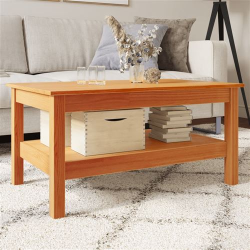 vidaXL Table basse cire marron 80x50x40 cm bois massif de pin