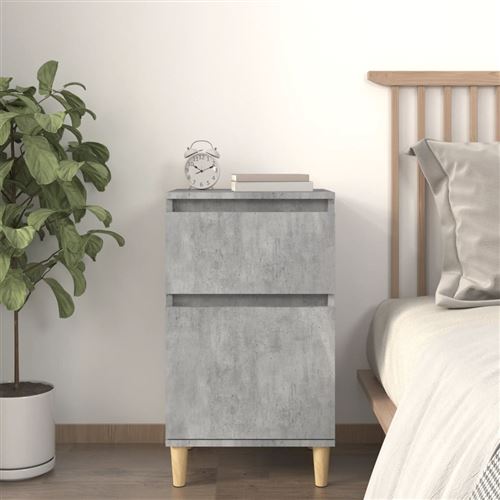 vidaXL - Table de chevet - Gris béton - 40x35x70 cm - Image 2