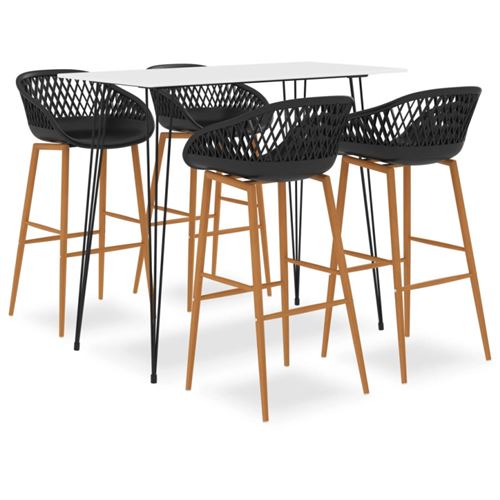 Non Communiqué Blanc Ensemble De Bar 5 Pcs Et Noir