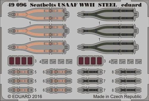 Seatbelts Usaaf Wwii Steel - 1:48e - Eduard Accessories