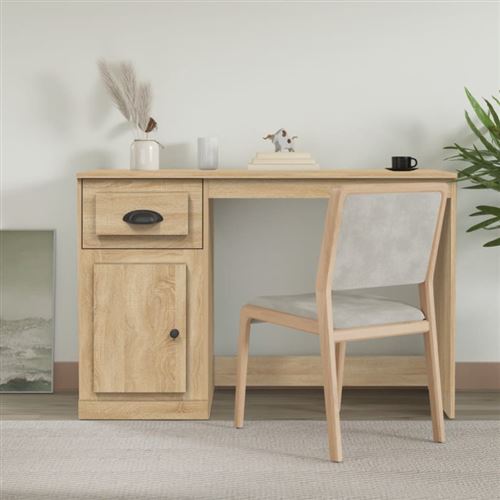 vidaXL Bureau avec tiroir chêne sonoma 115x50x75 cm bois d'ingénierie