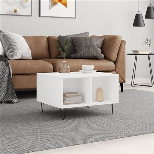 Vidaxl Blanc Table Basse 60X50x36.5 Cm - Image 3